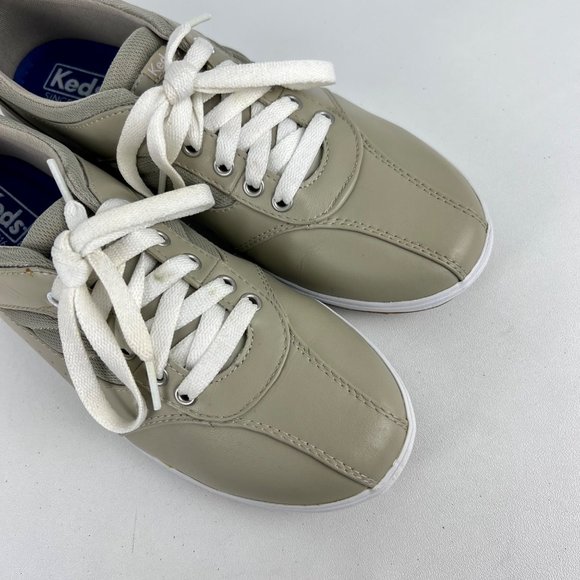 Keds Prestige Womens Sneaker OrthoLite Stone Tan Leather Lace Up Shoes size 9 - Picture 8 of 16